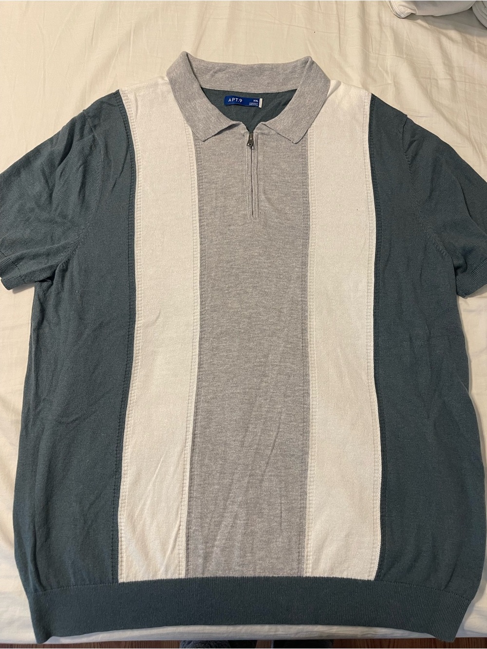 Apt. 9 Men's Short Sleeve Polo in Gray, White, Dark Teal
